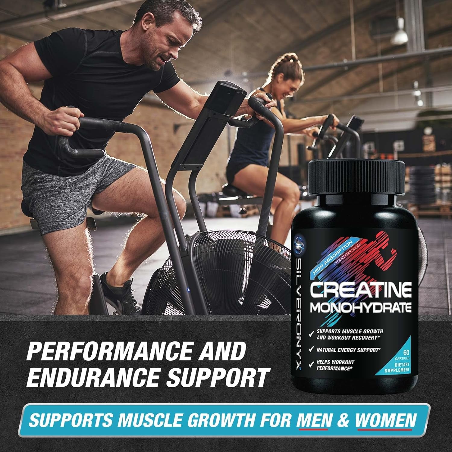 Creatine Monohydrate 3000Mg per Serving - 3X Strength Micronized Creatine Powder - Supports Lean Muscle, Strength, Energy, & Endurance - All Natural Supplement, Non-Gmo, Bottled in USA - 60 Capsules